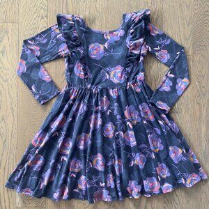 Tea Collection Girls' Long Sleeve Ruffle Shoulder Ballet Dress